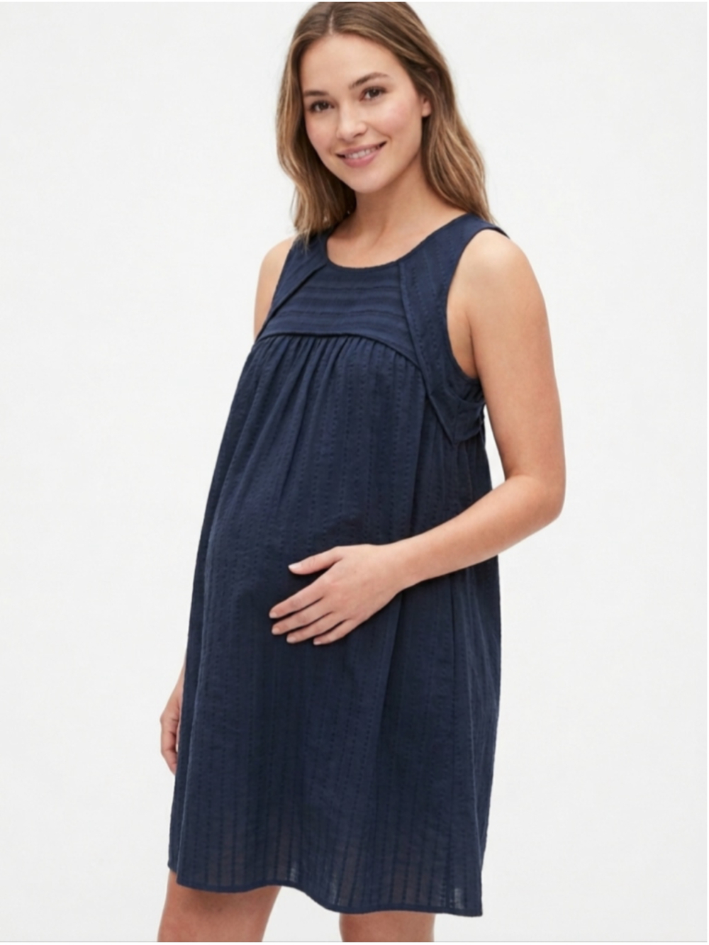 Liz Lange Maternity Navy Sleevless Shift Dress Size Medium NWT